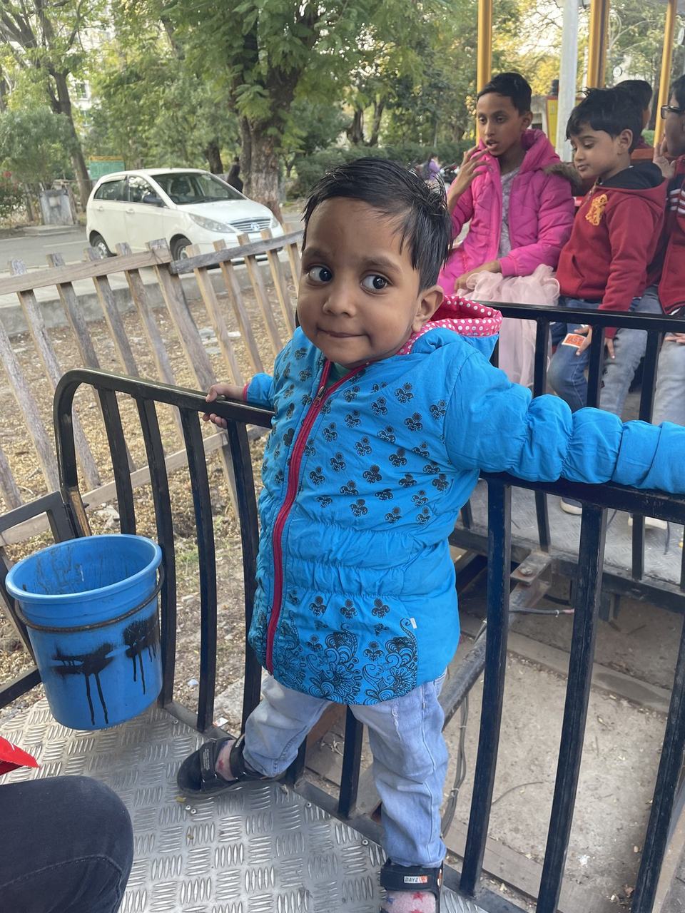A young child on an outdoor outing