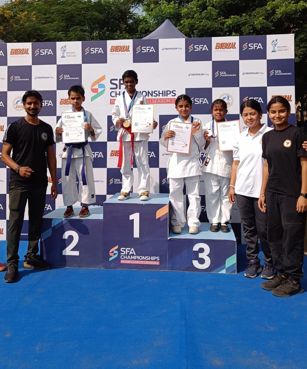 Winners on the podium at the SFA Championships